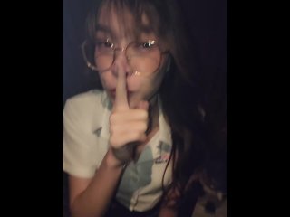 thai girl, vertical video, public, cum on tits