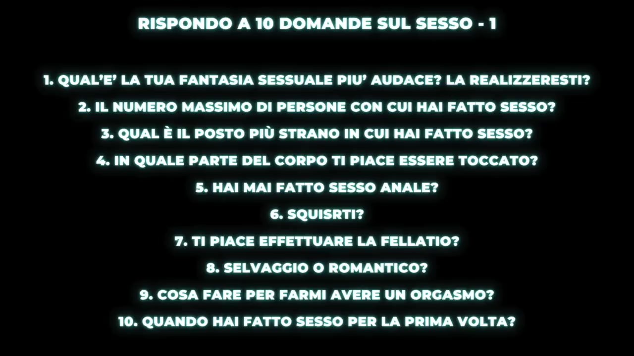 RISPONDO a 10 DOMANDE SUL SESSO - 1 La Versione Integrale è Disponibile Nei  Miei Fetish Clip Store - Pornhub.com