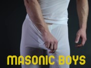 Preview 1 of MasonicBoys - Suited daddies dominated muscle apprentice