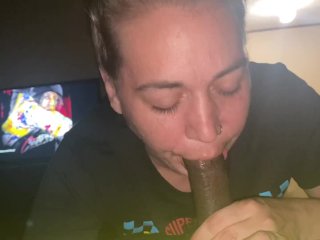 fetish, big black cock, milf, sloppy blowjob
