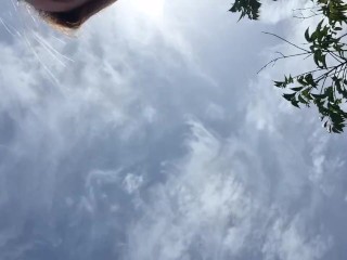 THE NEIGHBOUR CAUGHT ME OLAYING WITH MY PUSSY OUTSIDE