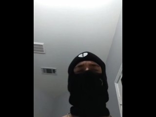 Masked man moans for you while playing with his cock *Moaning, Whimpering*