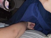 Preview 1 of Surprise handjob under blanket turn in to amazing bj