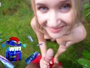 Preview 1 of BLONDE BARBIE UNA FAIRY SUMMER BLOWJOB IN CHERRY ORCHARD _ NIGONIKA BEST PORN 2023