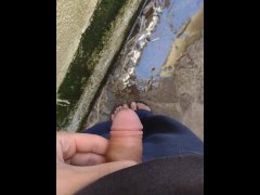 Pissing near my foots Outdoor piss /Public pee