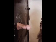 Preview 3 of Cock HUNGRY Chelsi Mari visits her FIRST Glory HOLE huge cUMsHOT