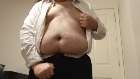 Chubby office worker strips and cums for you after a long day