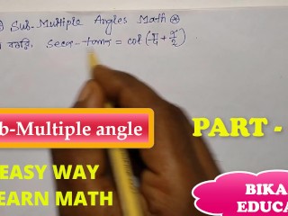 Sub Multiple Angles Class 11 Math Prove this Math Slove by Bikash Educare Part 9