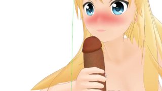 Blonde Girl GIves BlowJob animation