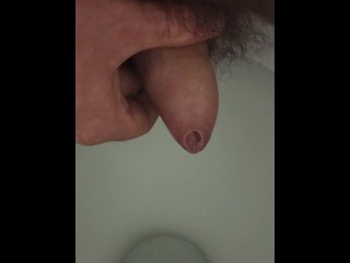 Tight Hairy Uncut Cock Toilet Piss Play Cum