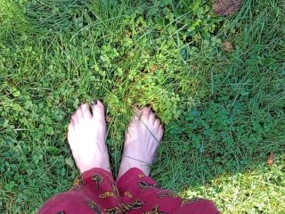 POV Earthing my Toes in some Wet Ass Grass