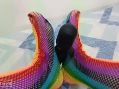 Fetiche de Pies con Medias Sexy de Colores