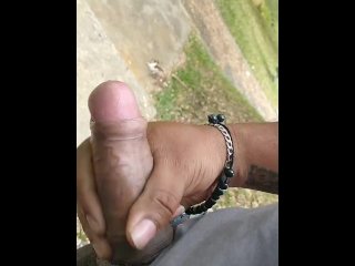 big cum, parque, corriendose, caught masturbating