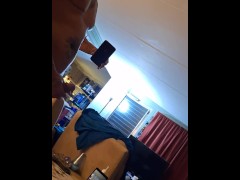 I record hot Latino guy jerking his hard cock off in front of my face! (Pov)