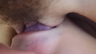 Kind Cunnilingus For The Whore Wife's Hairy Pussy