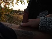 Preview 6 of my wife jerks off my dick in the car in nature close up