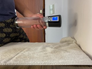 Big Dick getting Sucked by the Suction of an Automatic Penis Pump