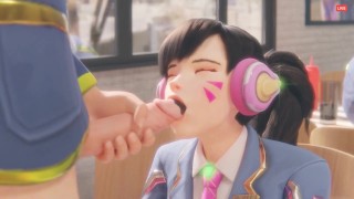 Overwatch Dva Blowjob Doggystyle Threesome Fucked Uncensored In 3D Compilation
