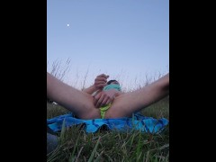 Stroking my cock while out hiking