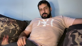 Large Arab Dick Flexing His Cock And Having A Great Time Squirting Cum
