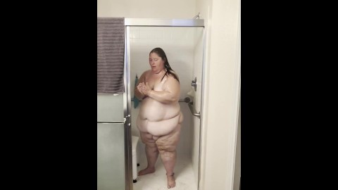 SSBBW MILF showers and masturbates while home alone