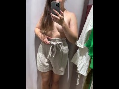 Topless in changing room