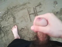 Almost caught jerking off at the beach