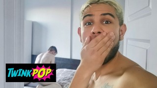TWINKPOP - Alex Montenegro Cums With His Stepbro Thyle Knoxx's Cock In His Ass, Then Takes A Facial