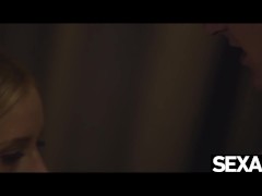 Hot sexy blonde rides her lover's cock to multiple orgasms