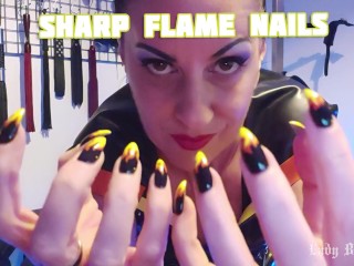 Sharp Flame Nails - Lady Bellatrix Tenta Seu Fetiche De Unhas Em Látex