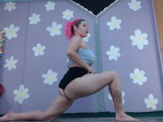 Preview 2 of Cute MILF does Yoga in tiny shorts