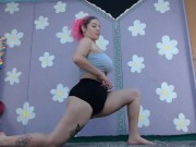Preview 3 of Cute MILF does Yoga in tiny shorts