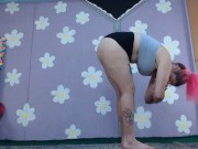 Preview 4 of Cute MILF does Yoga in tiny shorts
