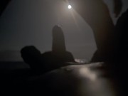 Preview 6 of Sex on the beach at night, sucking, pissing, fucking