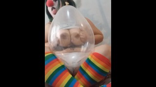 Incredibly Hot Clown Smashing A Balloon With Her Enormous Ass On Her Birthday Special