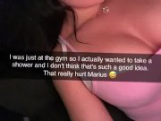 Preview 3 of 18 year old teen cheats on her boyfriend with her ex on Snapchat after gym workout doggy style