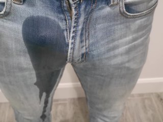 pee, pov, fetish, wetting jeans