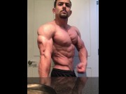 Preview 2 of Jacked bodybuilder Benji Bastian flexing his huge, shredded, muscles