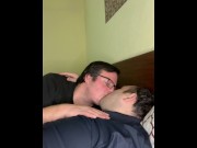 Preview 1 of 2 dudes kissing in bed. !