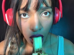 ASMR 🍌SEXY LICK Banana and Yogurt 🍧 Eating