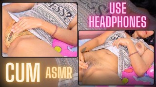 Latina Lui Cum ASMR Usa Auriculares Haciendo BORDES Y Hablando Sucio En Tu Oído