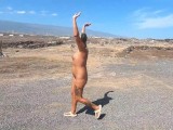 A quick cum in mouth while we were walking naked under the blue sky :)