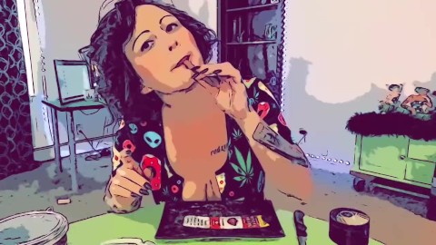 Cartoon Reefer rolls a fat blunt