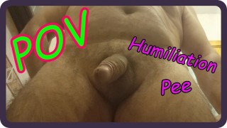POV humiliation. I pee, jerk off, cum and spit on your slave face.