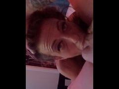 Amazing Facial Huge Cock milf drains it all! Best