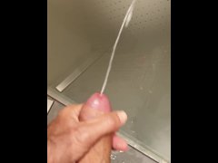 Cumming on a glass door