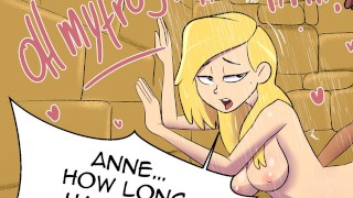 Amphibia mini porn comic "Warm shower". By Monocromia01