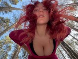 MyPornPlugg - Big Assed Fitness Girl Jumps On A Stranger's Dick In The Woods Like On A Simulator