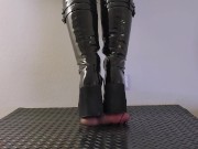 Preview 3 of Painful Mistress Session in Heavy Chunky Platform Black CBT Boots - TamyStarly - Bootjob, Shoejob