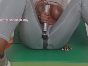 Preview 5 of Ebony girl having Amazing Orgasm after gym and Squirting in her leggings